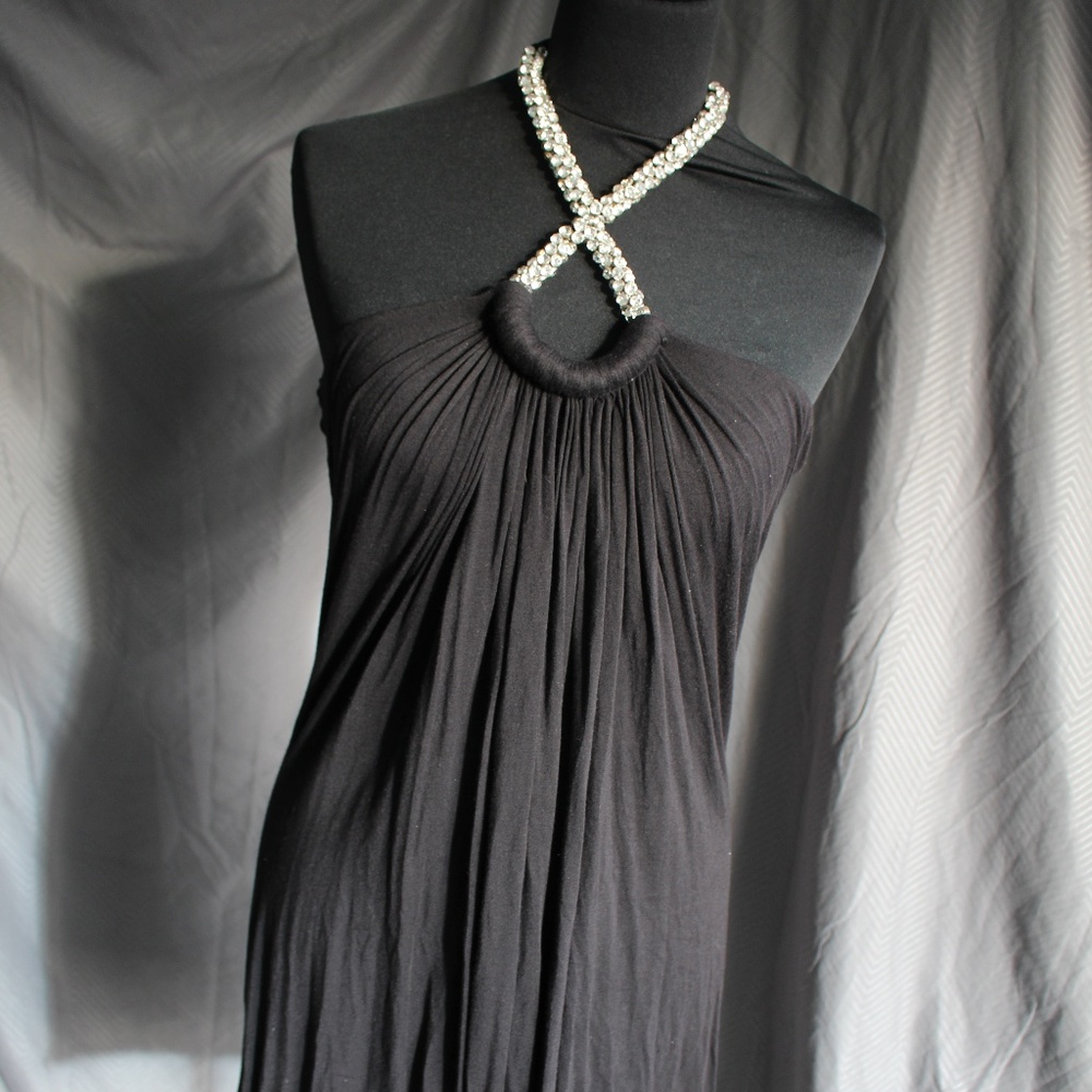 Sky Rhinestone Short Little Black Dress